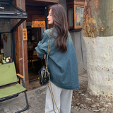 港风复古时尚牛仔衬衫外套女2025春秋季新款韩版宽松显瘦减龄上衣，女装衬衫，2C220