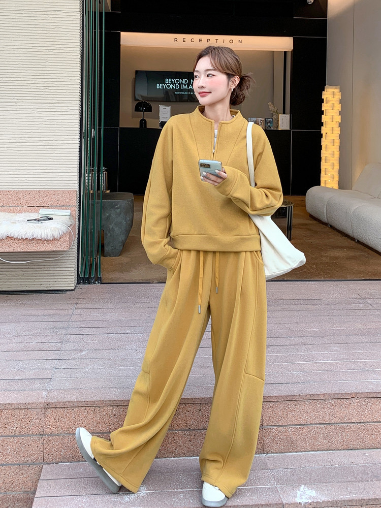 2025冬季新品现货主推加绒加厚卫衣套装2C087-9288-P195-K275,女装卫衣/绒衫,2C087