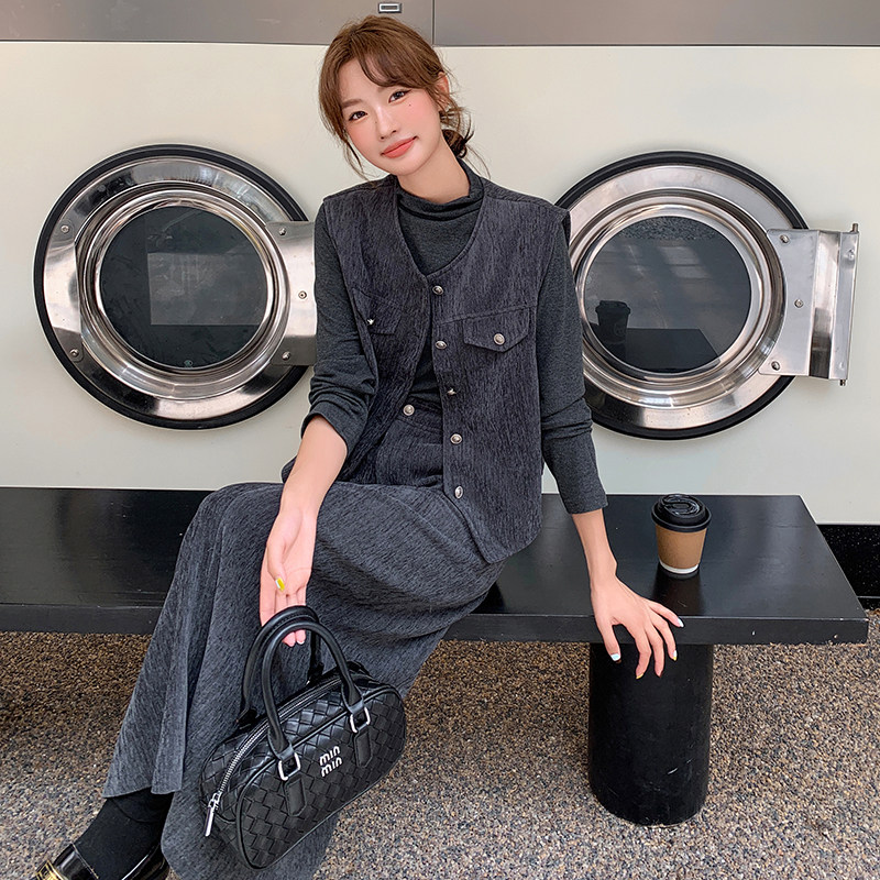 气质高级感套装裙女秋季2025新款小香风马甲半身裙两件套,女装套装/套裙,2C218
