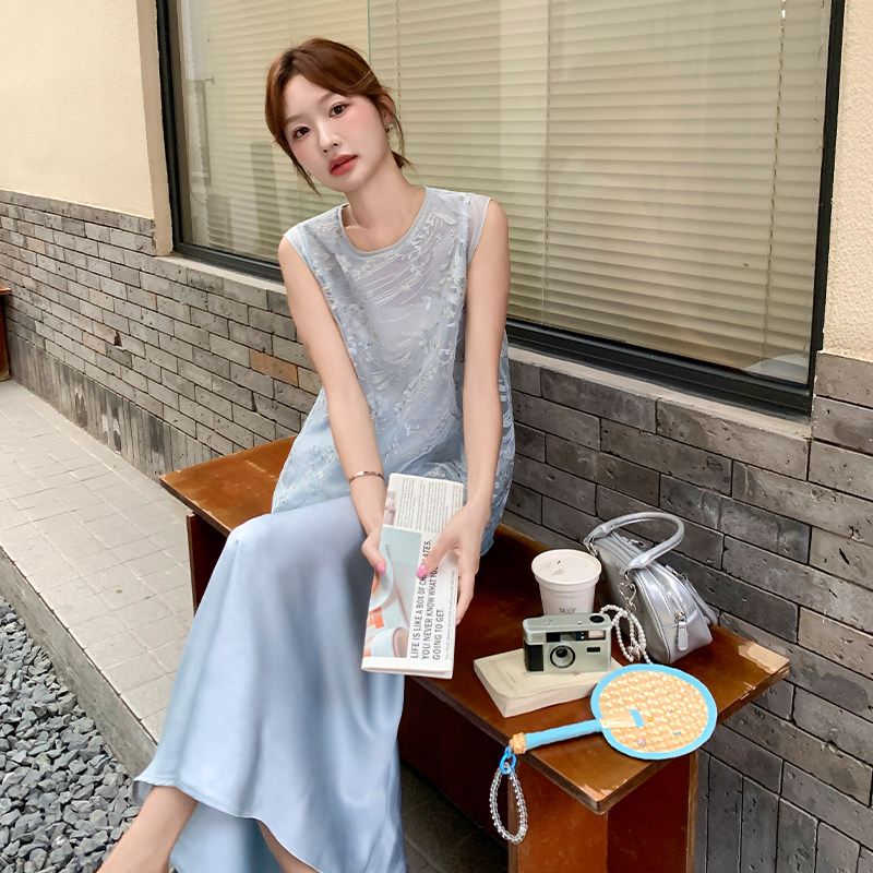 新中式国风刺绣上衣半身裙套装女2025年夏季新款小个子休闲两件套,女装套装/套裙,2D109