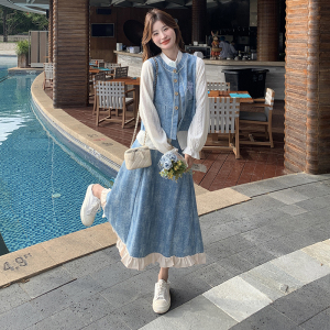 超好看衬衫马甲套装裙女春季2025新款气质减龄半身裙三件套高级感图片