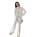 新中式休闲套装女2026新款春秋款时尚高级感绣花卫衣阔腿裤两件套，女装套装/套裙，2D045
