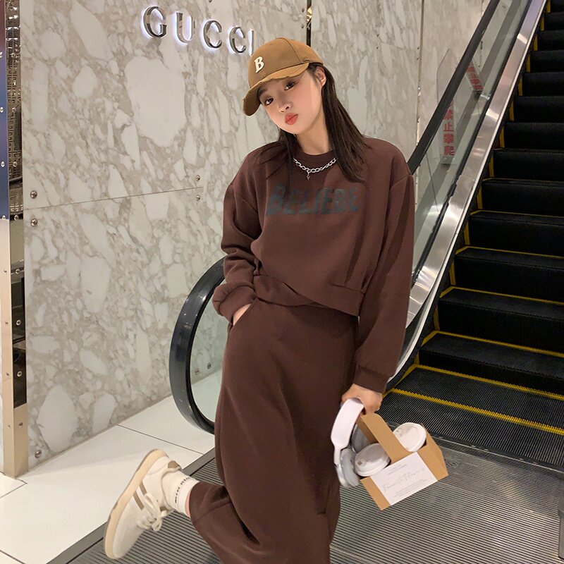 （现货）时尚字母印花运动套裙长袖2C373-D095-P135K188,女装套装/套裙,2C373