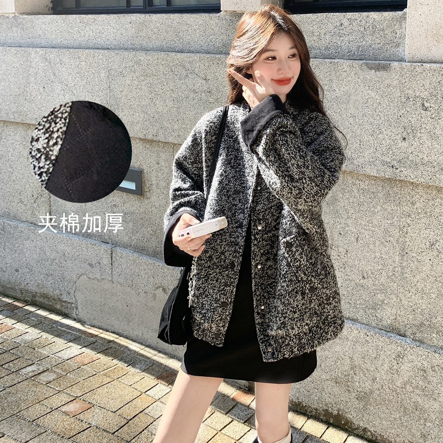竞品毛呢外套,女装短外套,2B237