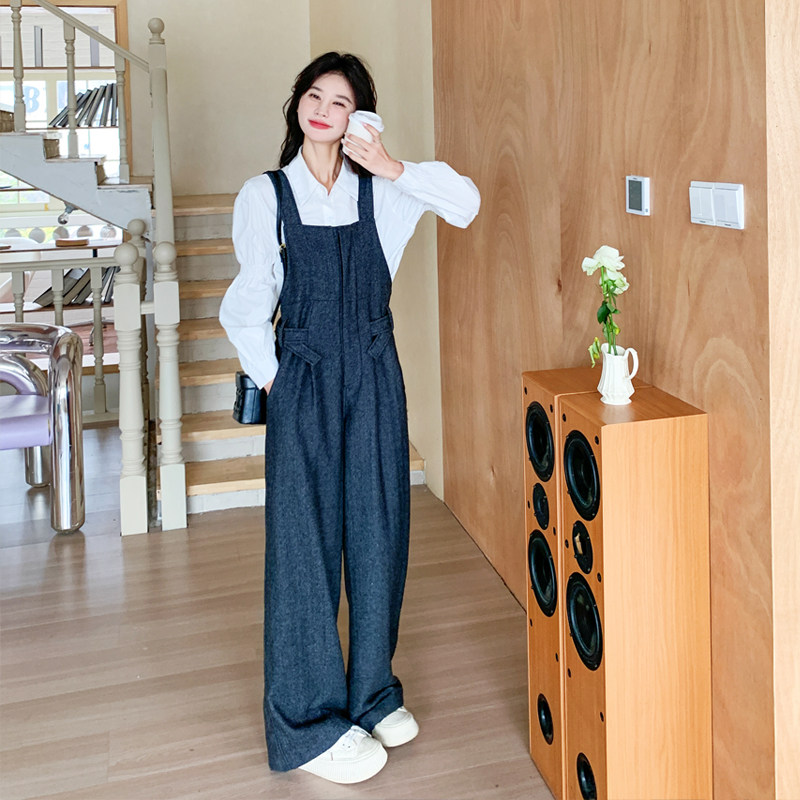 网红炸街显瘦背带裤女春季2025新款洋气减龄设计感宽松时髦连体裤，女装连体裤，2C158