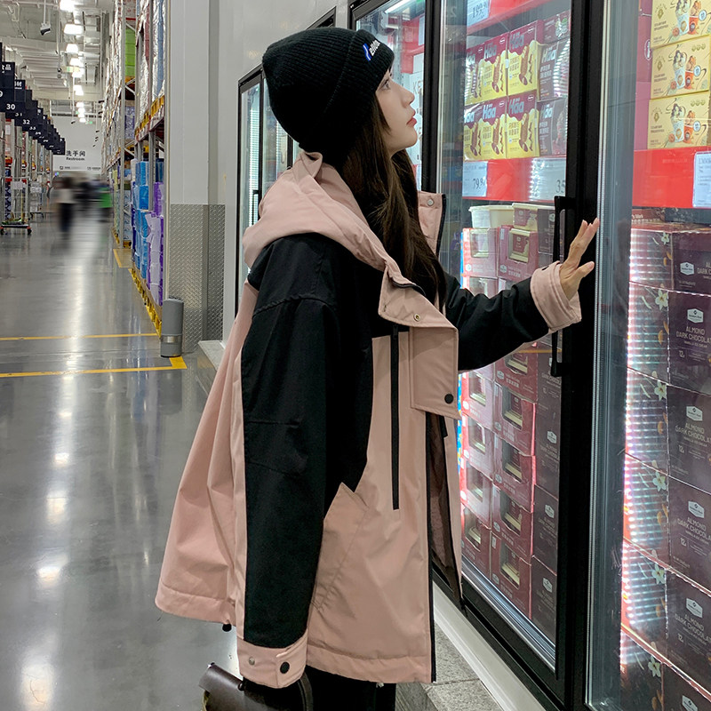 【现货】连帽工装冲锋衣加厚兔毛绒内里派克棉服3083P215K308,女装棉衣/棉服,2C166