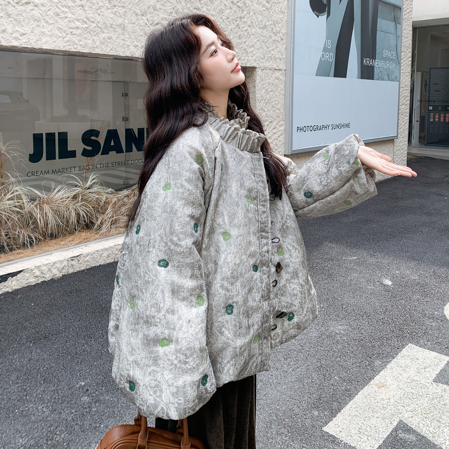 【大货】提花炒色重工刺绣花苞棉服D678P195K288,女装短外套,2C321