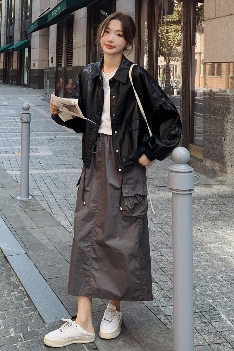新款现货2025秋季新款韩版气质小皮衣C0257-2361-P135-K188,女装短外套,2C057