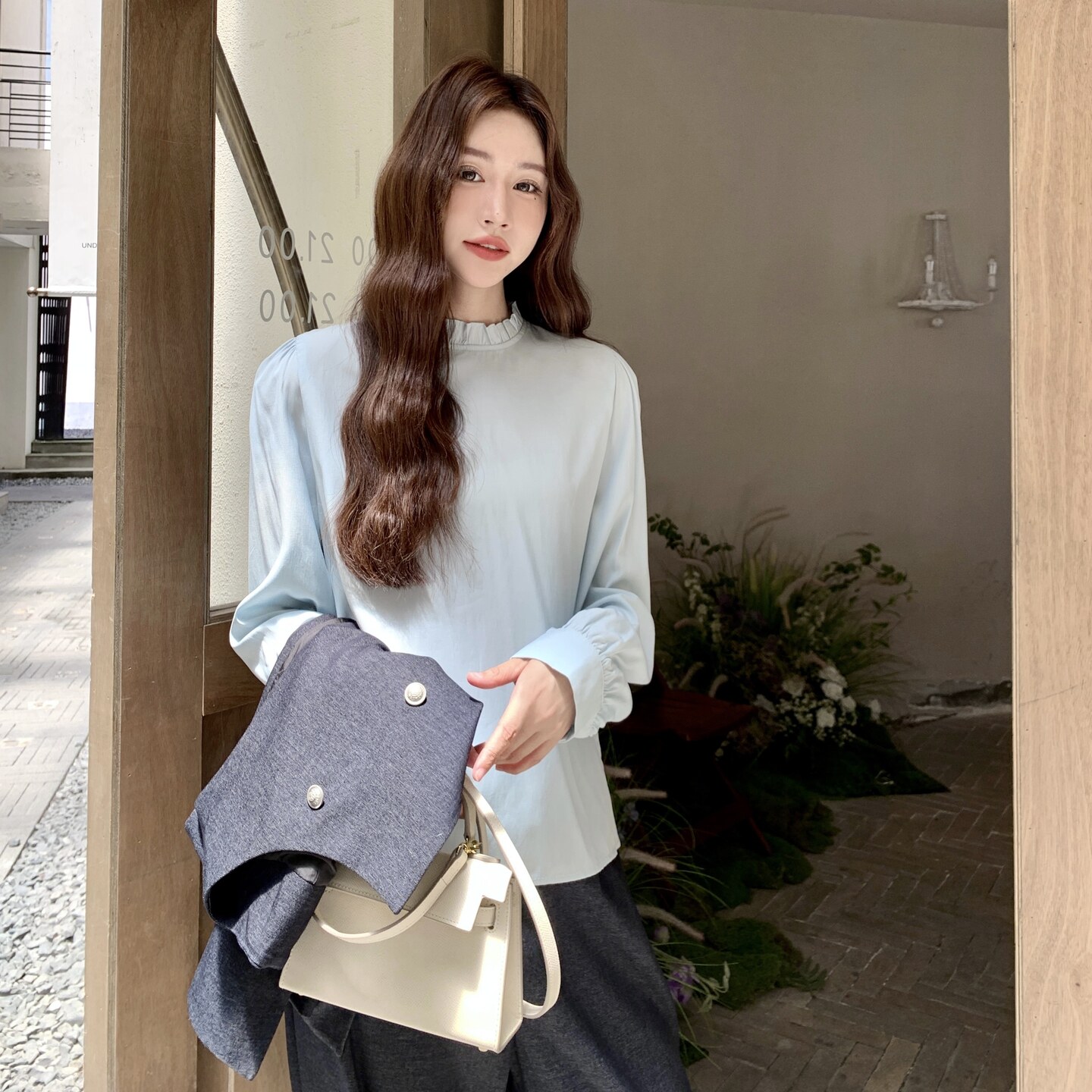 轻熟风气质通勤马甲套装女2026秋季新款长袖衬衫显瘦阔腿裤三件套,女装套装/套裙,2C218