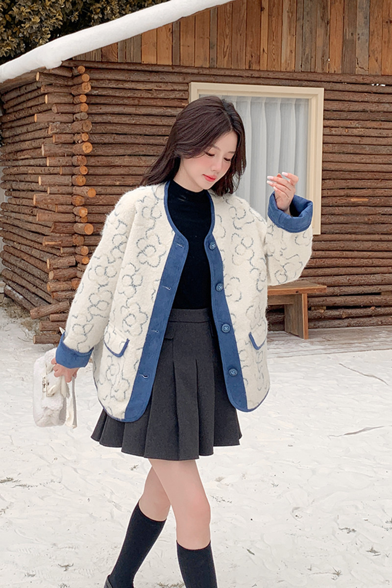 新品主推大货麂皮拼接毛毛外套2C285-2608-P185-K278,女装短外套,2C285