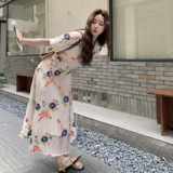 小众设计显瘦长裙夏季2025年新款法式初恋复古温柔气质碎花连衣裙，女装连衣裙，2C321