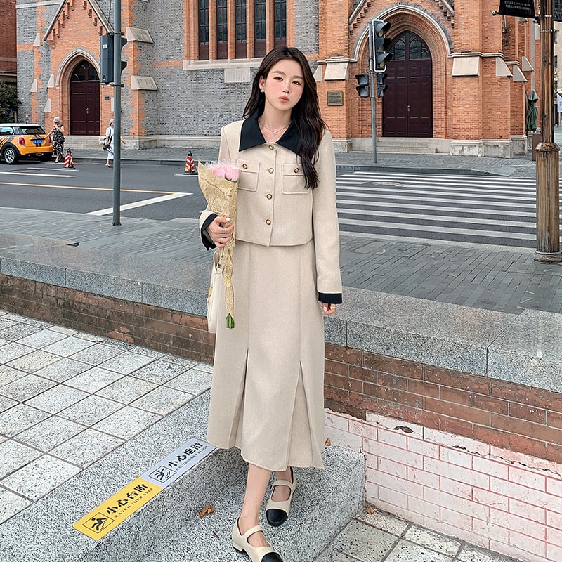 [现货】小香风上衣半身裙套装两件套8812P165K228,女装套装/套裙,2C269