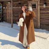 韩系羊绒大衣女2024冬双面呢设计感温柔学生甜美简约加厚毛呢外套，女装毛呢外套，2C137