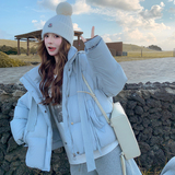 现货25新冬90绒羽绒服针织帽可以脱卸2D044-2513-P350-K525，女装羽绒服，2D044