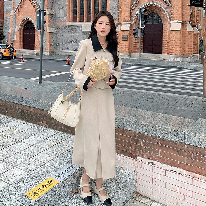 现货】小香风上衣半身裙套装两件套,女装套装/套裙,2C269