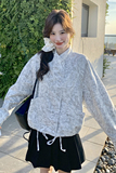 水墨画灰色晕染短外套女春秋2025新款又a又飒流行爆款夹克上衣潮，女装短外套，2C135