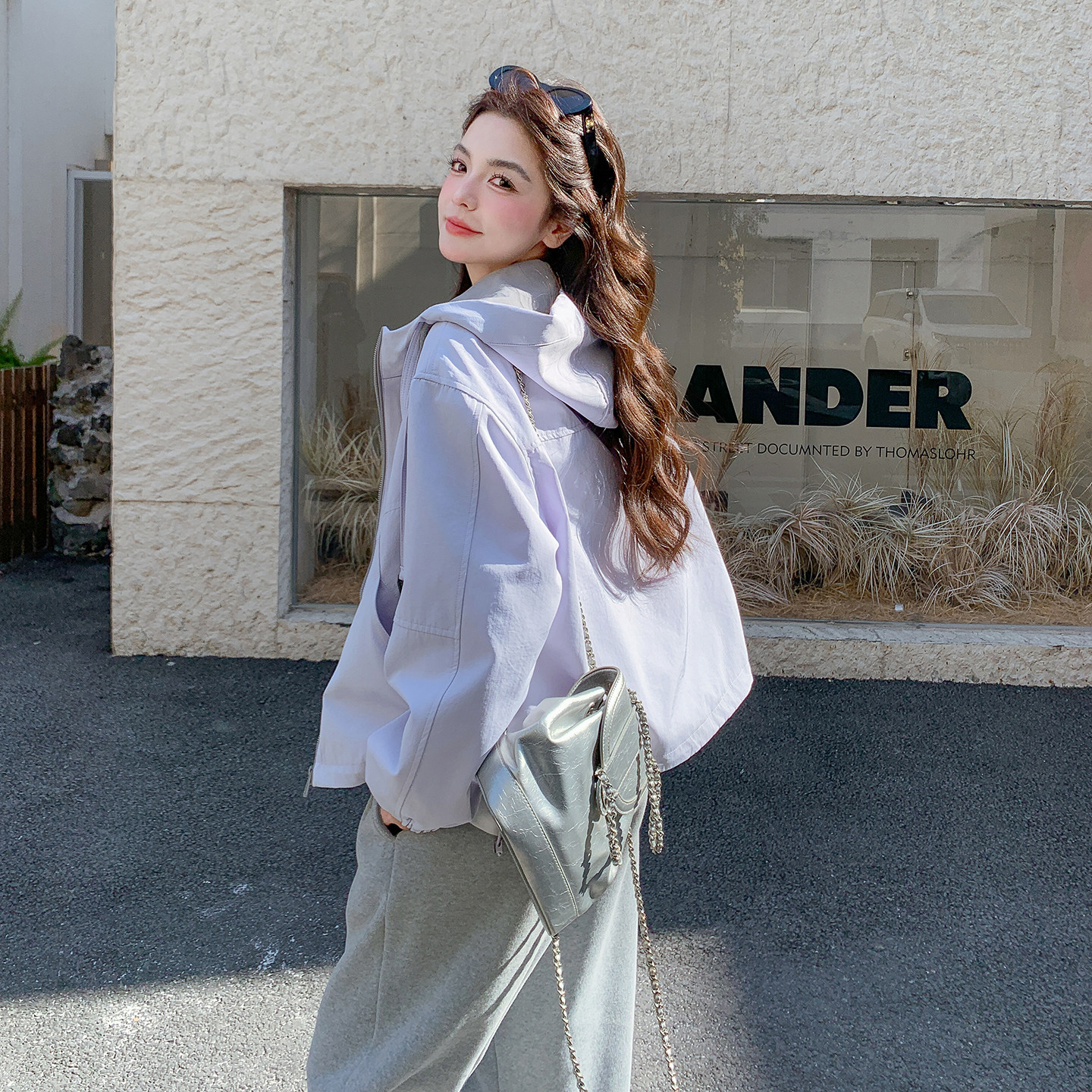 现货！现货！韩系休闲连帽短款外套女2026春秋新款小个子夹克上衣,女装短外套,2C306