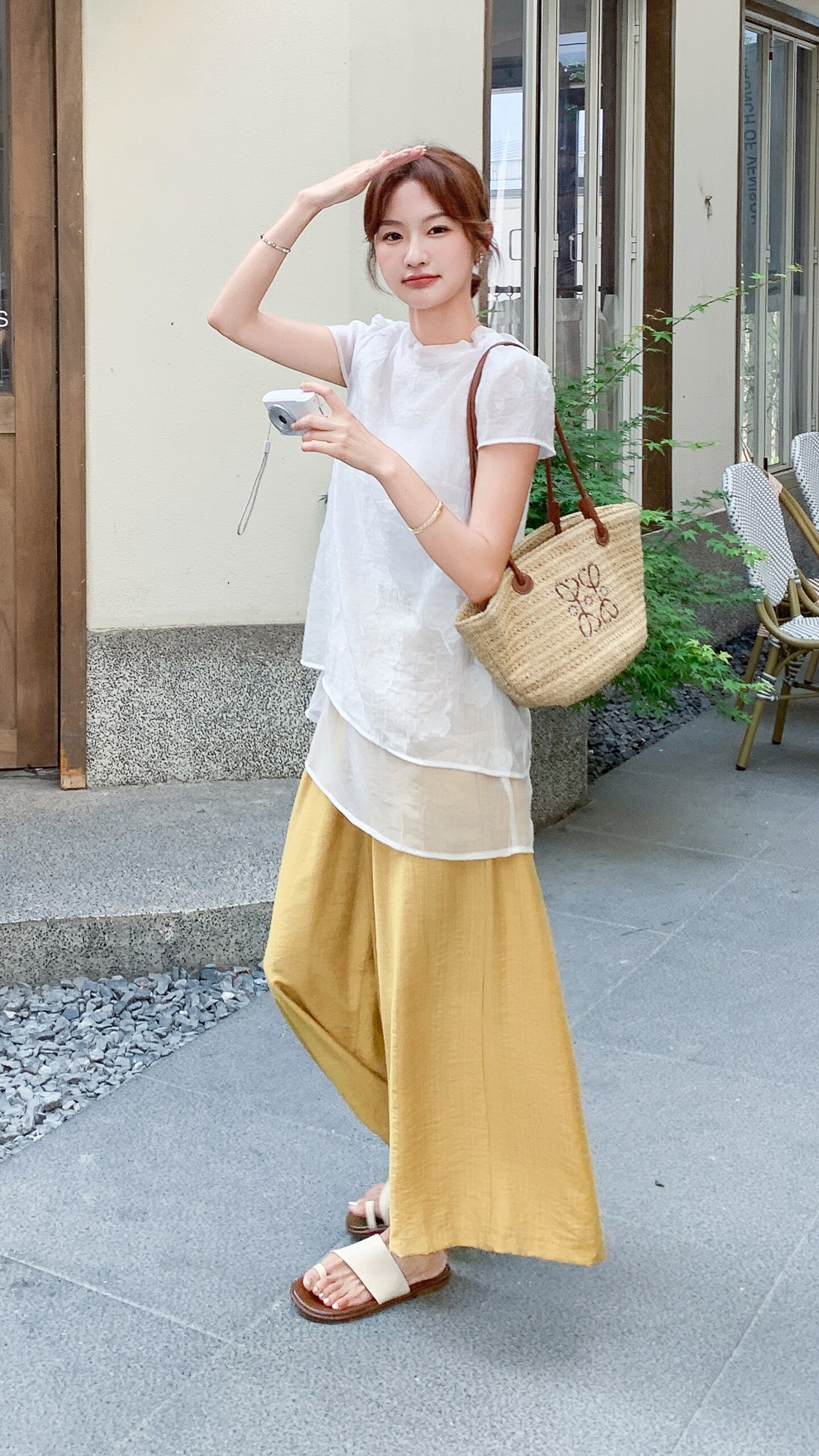 新中式国风休闲套装女2025夏新款气质松弛感提花上衣阔腿裤两件套,女装套装/套裙,2D148