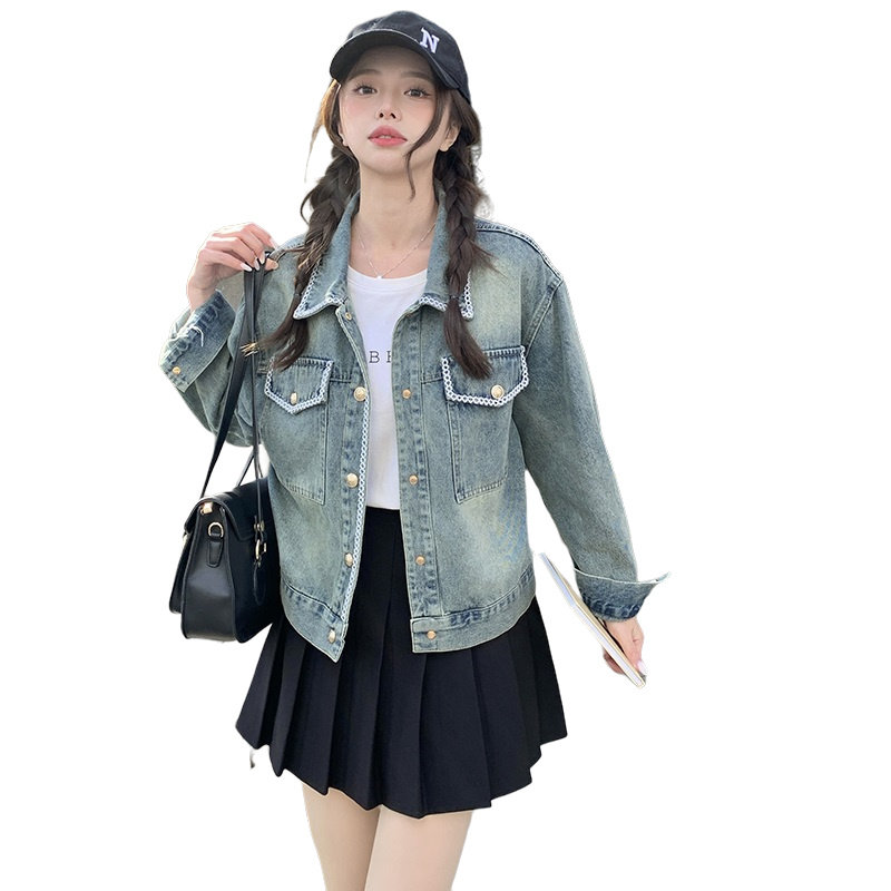 2025春季新款小香网红设计感牛仔外套潮2C057-A51-P135-K199,女装短外套,2C057
