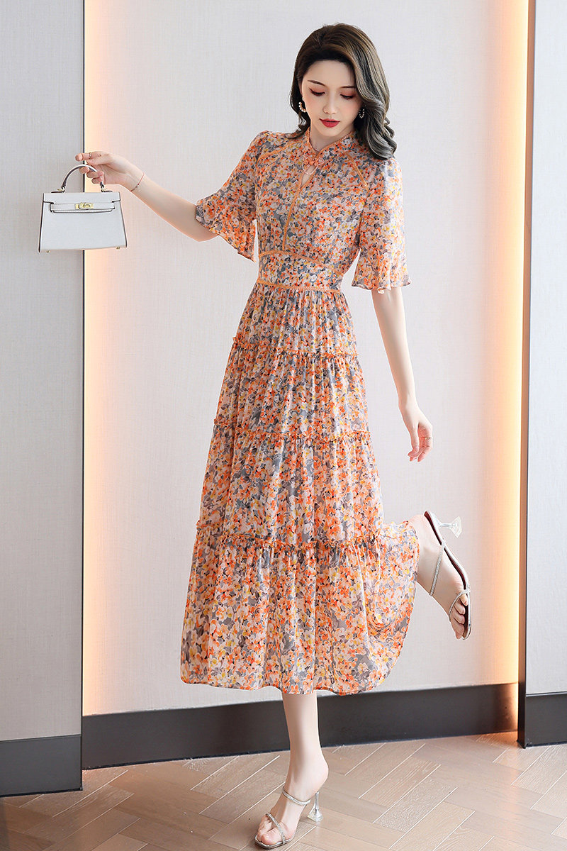 2025夏装新款甜美碎花公主连衣裙6015-1，女装连衣裙，奕可儿,女装连衣裙,奕可儿