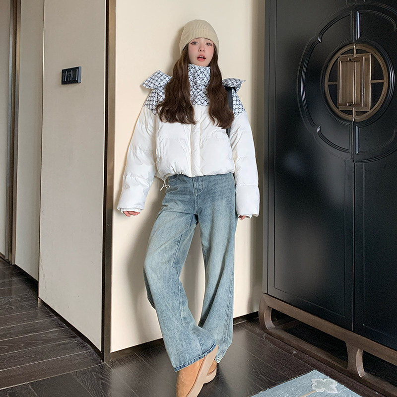 【新款】已出大货时尚连帽白色拼接羽绒服088-9915p195k298,女装短外套,2C088