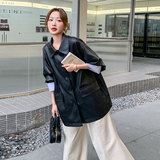 高级小众复古美式黑色皮衣外套女春秋2025年超火好看酷飒夹克上衣，女装皮衣，2C258