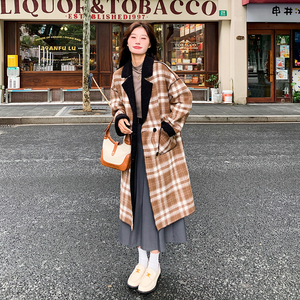现货，设计感长款复合加厚宽松格子羊羔毛大衣2363P175K258图片