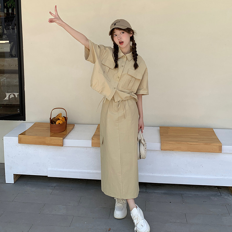 工装风休闲夏薄款套装工装风两件套w275-p125-k178,女装套装/套裙,2C298