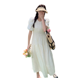 桔梗法式甜美杏色连衣裙女2025新款超好看夏日绝美漂亮气质初恋裙，女装连衣裙，2C299
