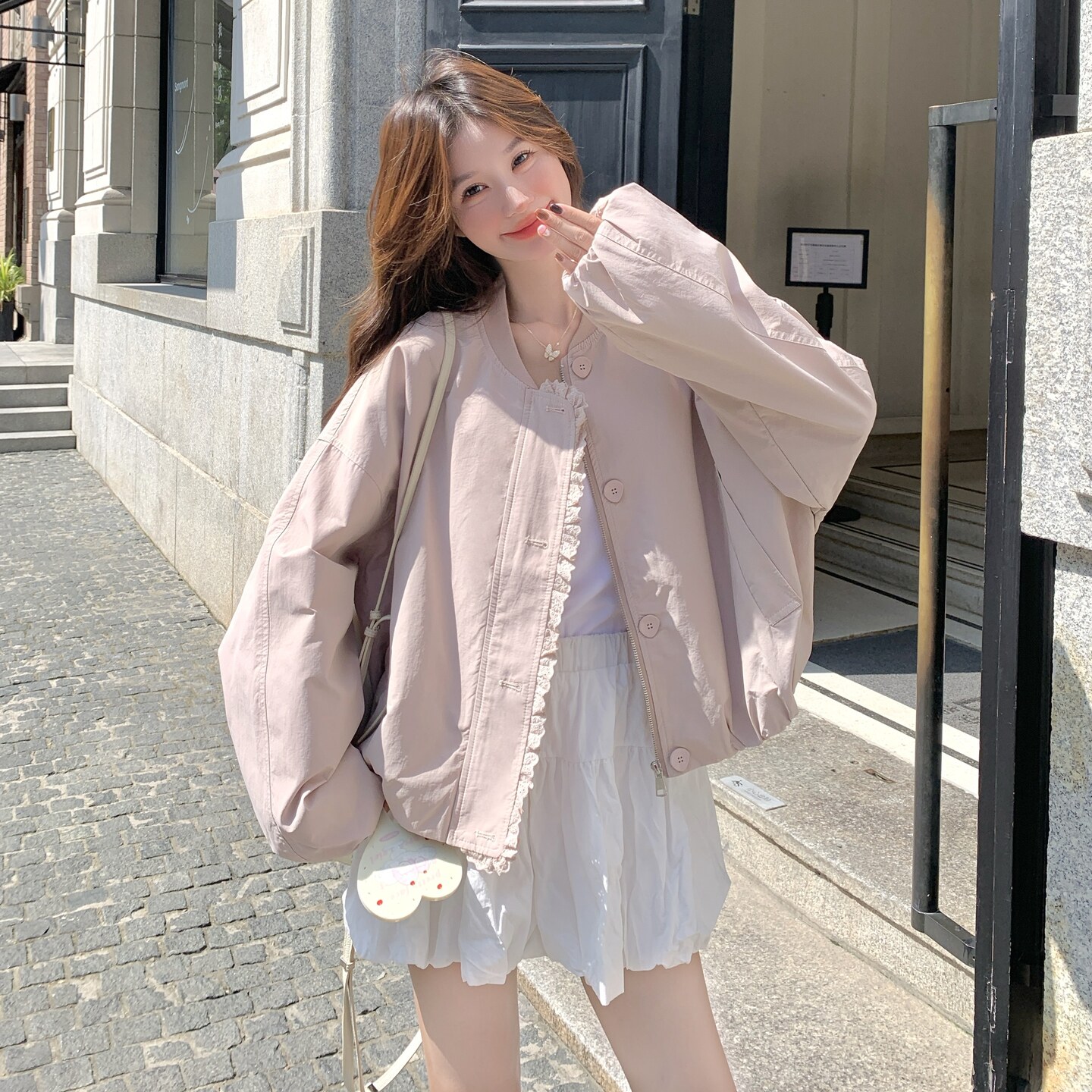 短外套女新款设计感减龄休闲棒球服上衣,女装短外套,2C012