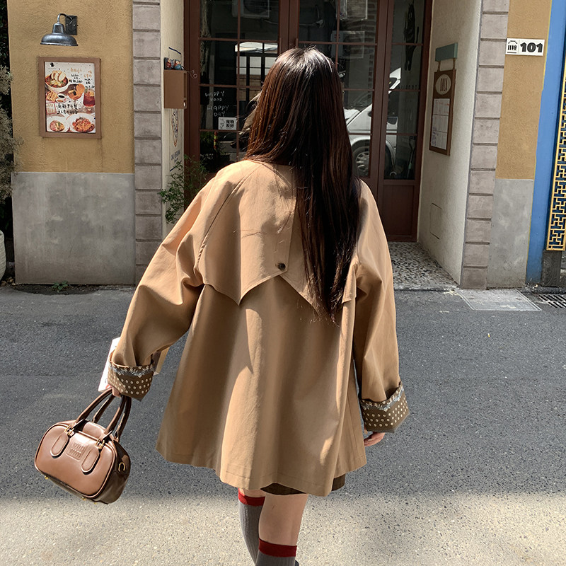 现货2025秋季风衣新款拼色方领外套RF2C290-5858-1#-P155-K225,女装风衣,2C290