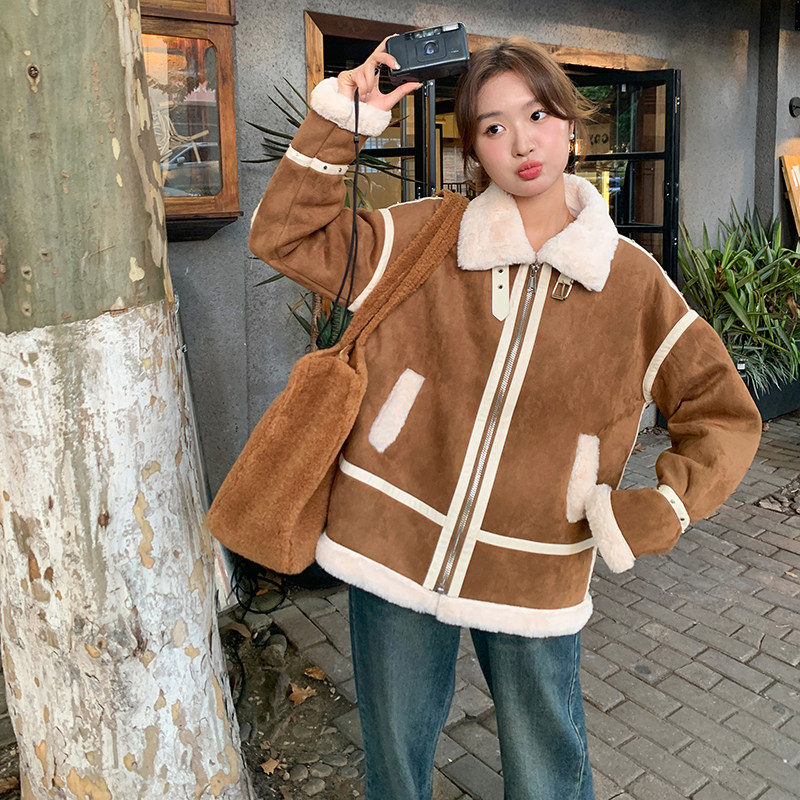 现货~~！！！2025冬装加厚皮毛一体外套2C262P195,女装短外套,2C262