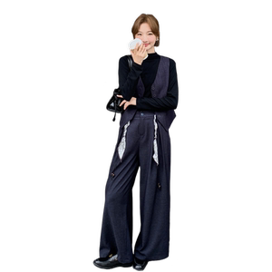老钱风马甲套装女2025秋季新款超好看高级感气质显瘦阔腿裤两件套图片