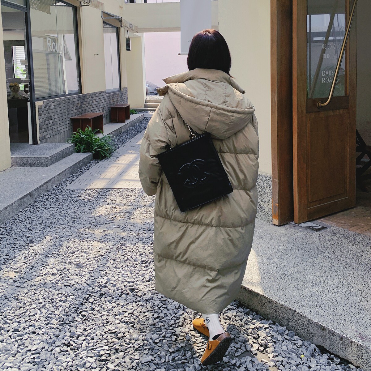 【主推现货】大被子长款卡其绿 可拆卸连帽羽绒服6689-P295-K448图片