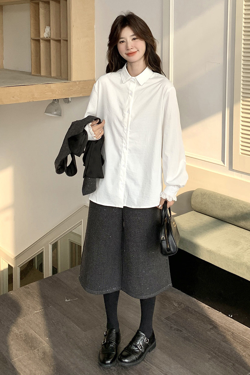 现货：春装新款衬衫白色蝴蝶结马甲＋阔腿裤三件套-6870P185K268,女装套装/套裙,2C135