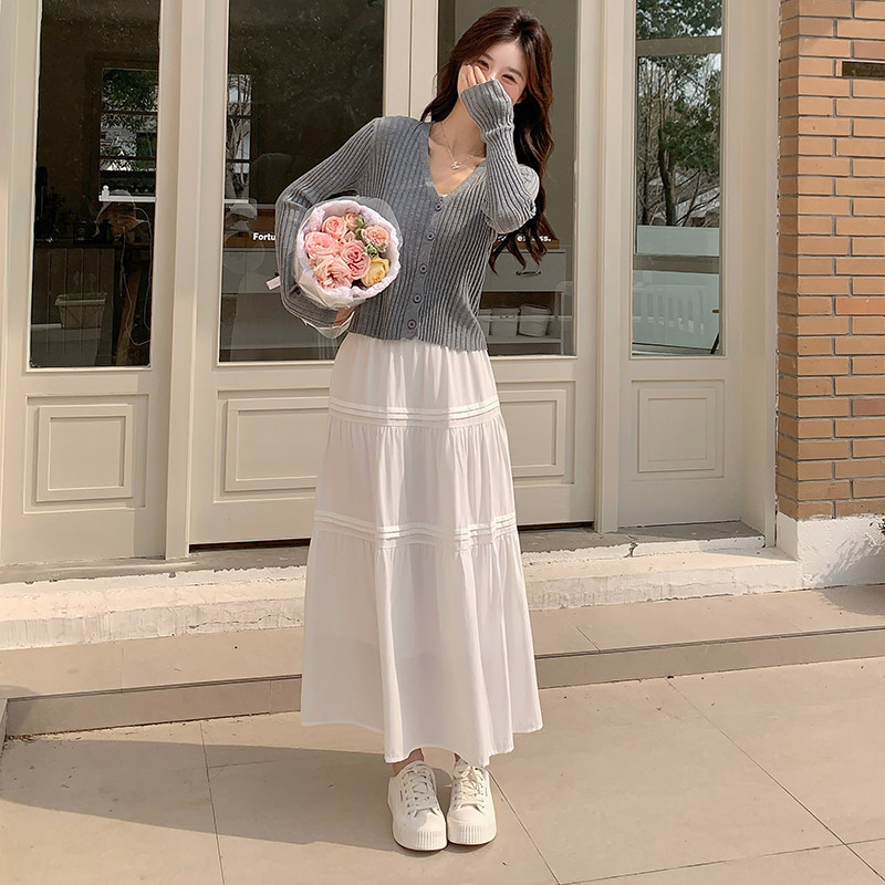 针织开衫吊带半身裙套装三件套超火甜妹减龄一整套5867-P155-K218图片