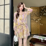 新中式国风套装女超好看2025年夏季新款时尚高级感衬衫短裤两件套，女装套装/套裙，2C135