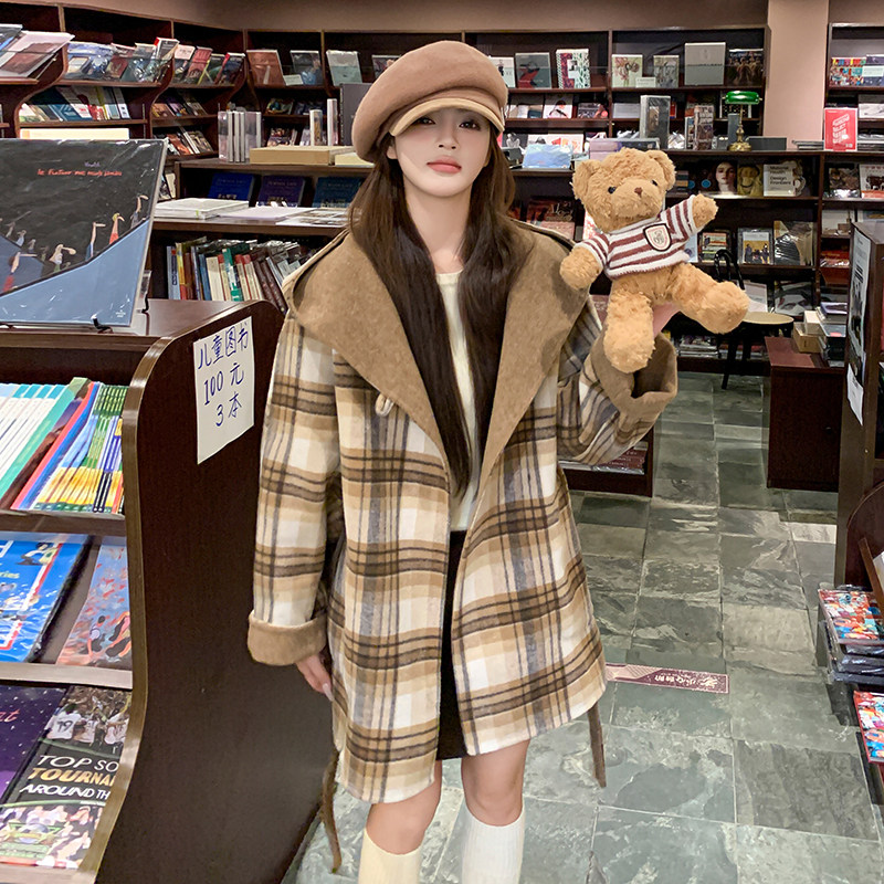 韩版设计感两面穿双面毛呢大衣女2025秋冬季新款显瘦加厚呢子外套,女装毛呢外套,2C115