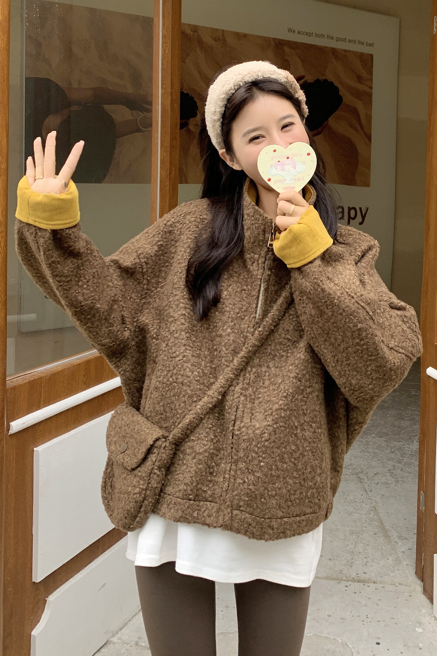 美拉德撞色羊羔毛外套女秋冬2025新款设计小个子气质巨好看棉服,女装毛呢外套,2C159