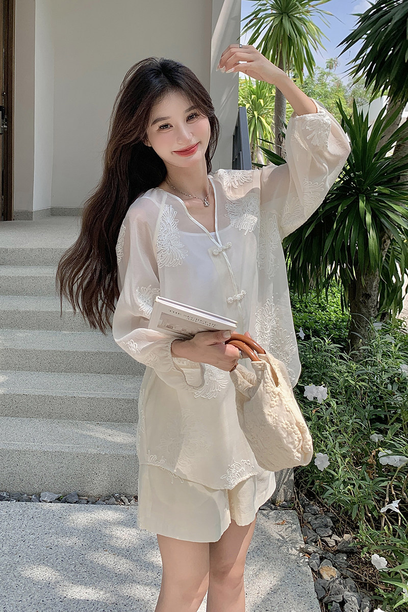 【夏款现货】气质复古刺绣三件套送吊带088-6615p135控188,女装套装/套裙,2C088