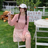 现货：夏装新款字母印花上衣条纹短裙两件套装2C135-8815P135K208，女装套装/套裙，2C135
