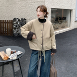 现货：冬装新款时尚百搭内里羊羔毛派克服外套2C135-8931P195K298，女装派克服，2C135