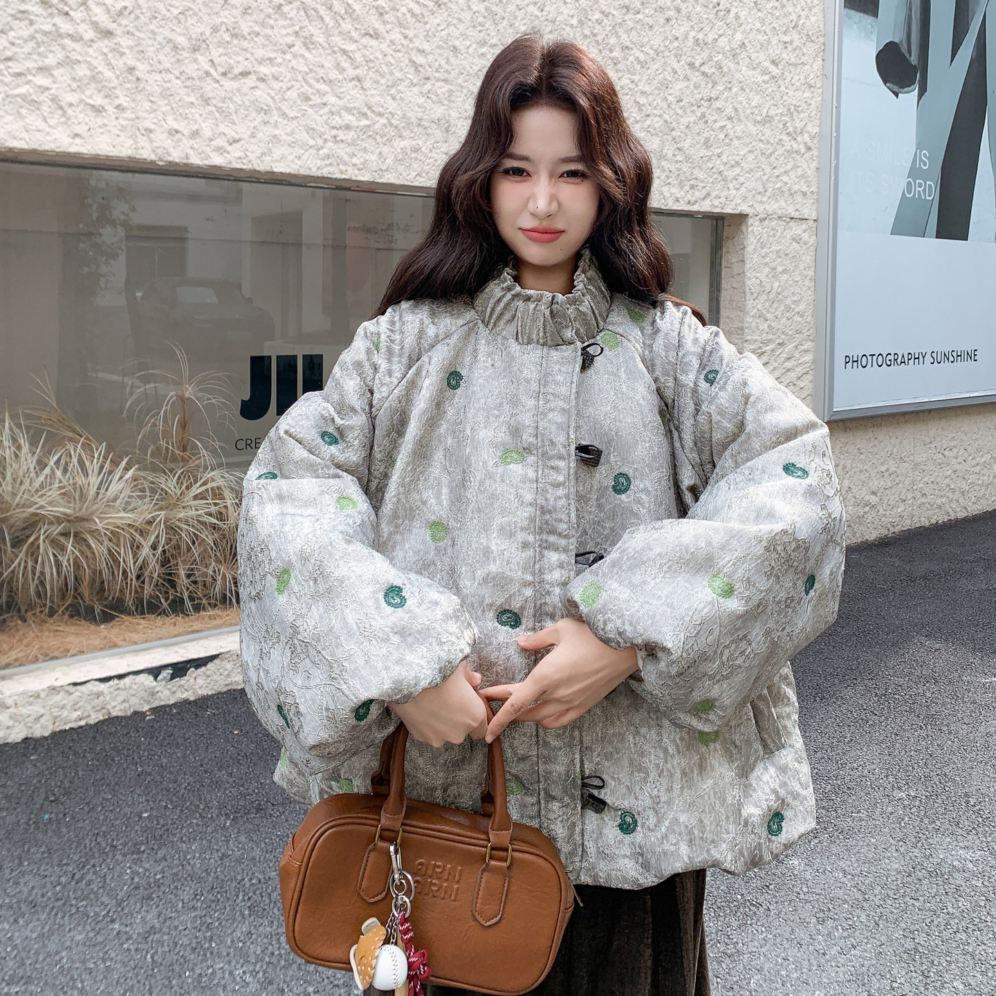 【大货】提花炒色重工刺绣花苞棉服D678P195K288,女装短外套,2C321