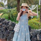 2025新款夏无袖设计感挂脖背心裙子法式温柔连衣裙女时尚洋气爆款，商品下架区，2C332