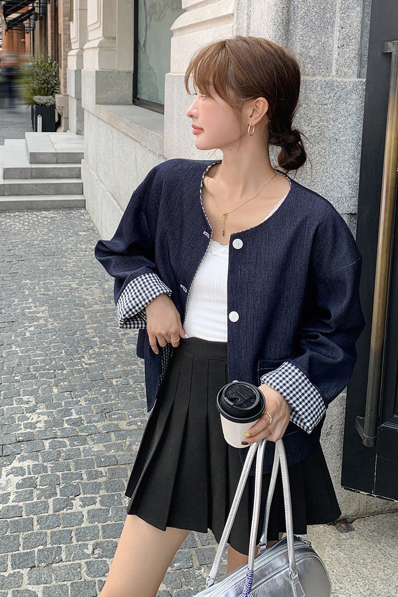 现货两面穿短外套宽松休闲气质2C206-L15-P135-K188,女装短外套,2C206