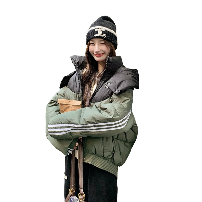 ：冬装新款撞色连帽设计感90绒羽绒服外套2C135-5009P275K385,女装羽绒服,2C135