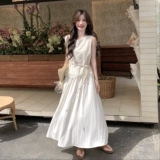 超好看夏日漂亮小套装女2025新款蕾丝拼接背心半身裙温柔风两件套，女装连衣裙，2C166
