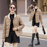 时尚洋气轻薄拼色棉服女2025冬季新款韩版宽松小个子外套，女装棉衣/棉服，自然秀