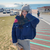 现货！撞色短款90白鸭绒连帽羽绒服女2C133-959-P275-K398，女装羽绒服，2C133