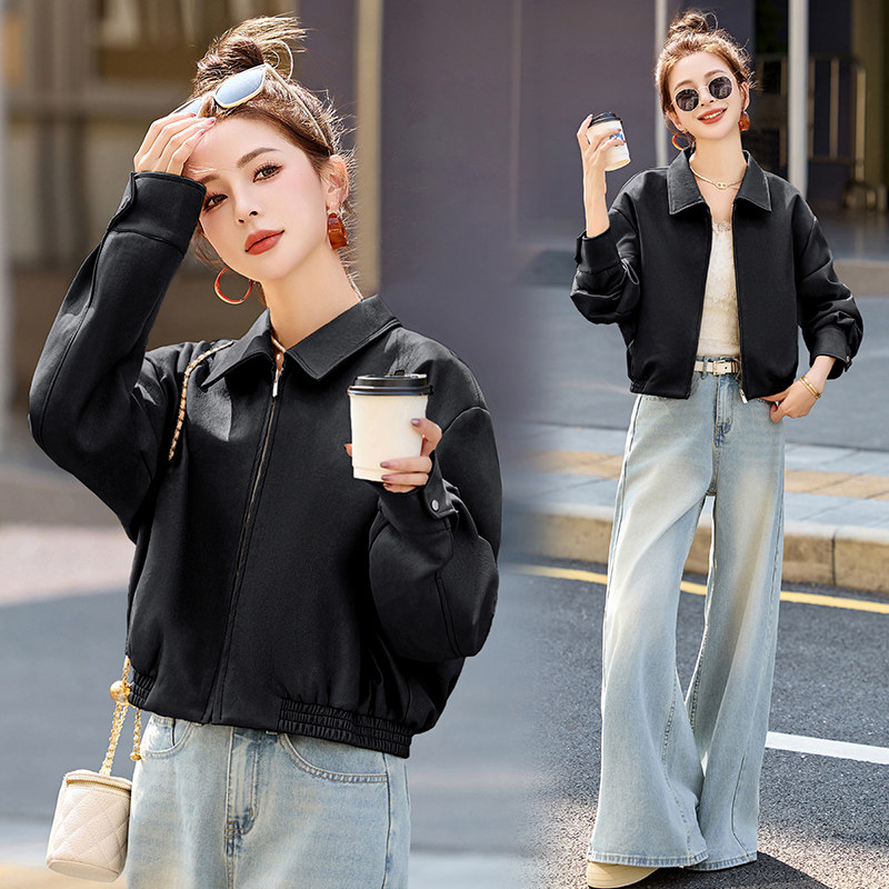 【新品】休闲款皮衣外套女短款减龄皮夹克1C115-2515-P125-K228,女装皮衣,吾爱衣